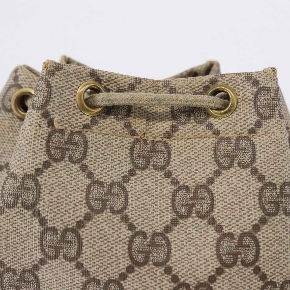 GUCCI GG Supreme Purse Pouch PVC Leather Beige Gold Tone 97 19 303 Auth gh2245