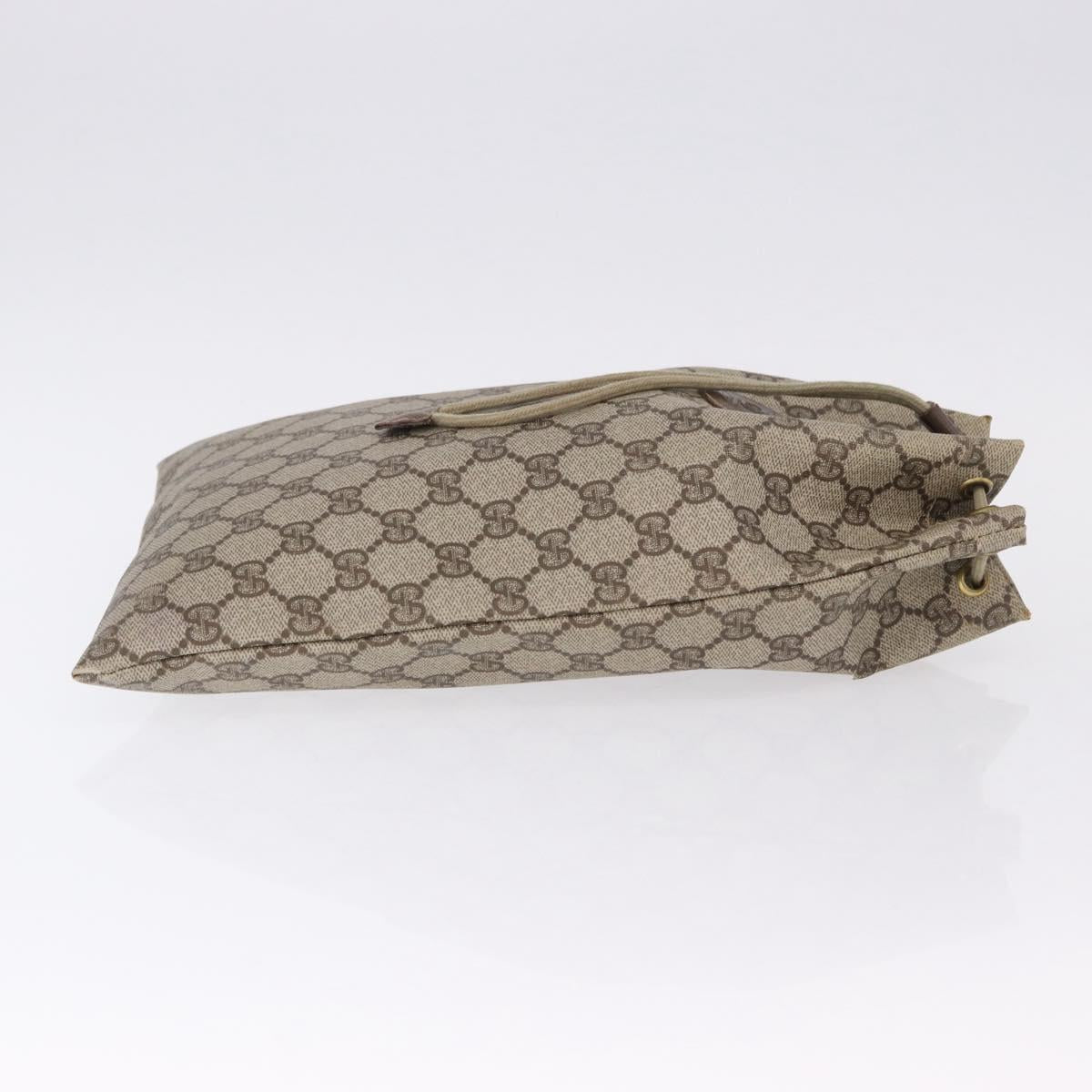 GUCCI GG Supreme Purse Pouch PVC Leather Beige Gold Tone 97 19 303 Auth gh2245