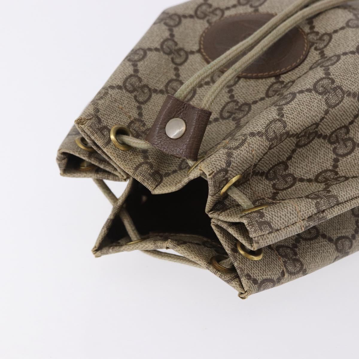 GUCCI GG Supreme Purse Pouch PVC Leather Beige Gold Tone 97 19 303 Auth gh2245