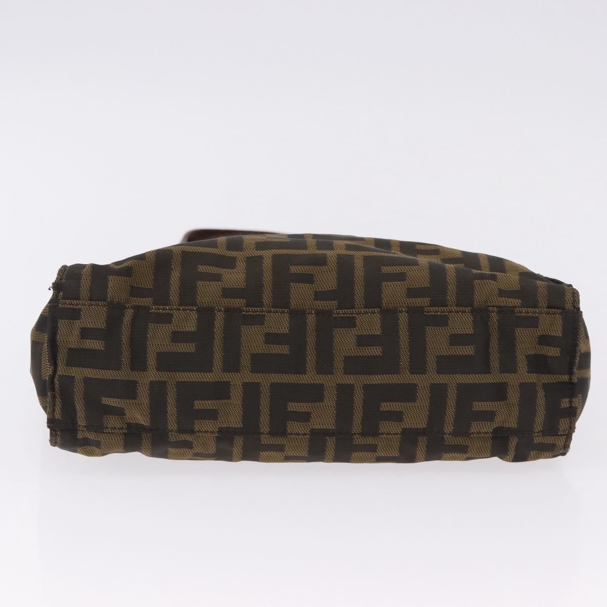 FENDI Zucca Canvas Tote Bag Black Brown Auth gh2249