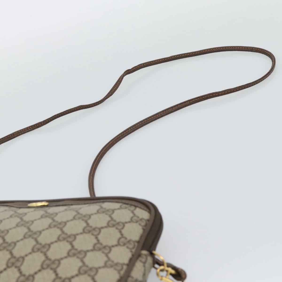 GUCCI GG Supreme Shoulder Bag PVC Leather Beige Gold Tone 97 02 068 Auth gh2253