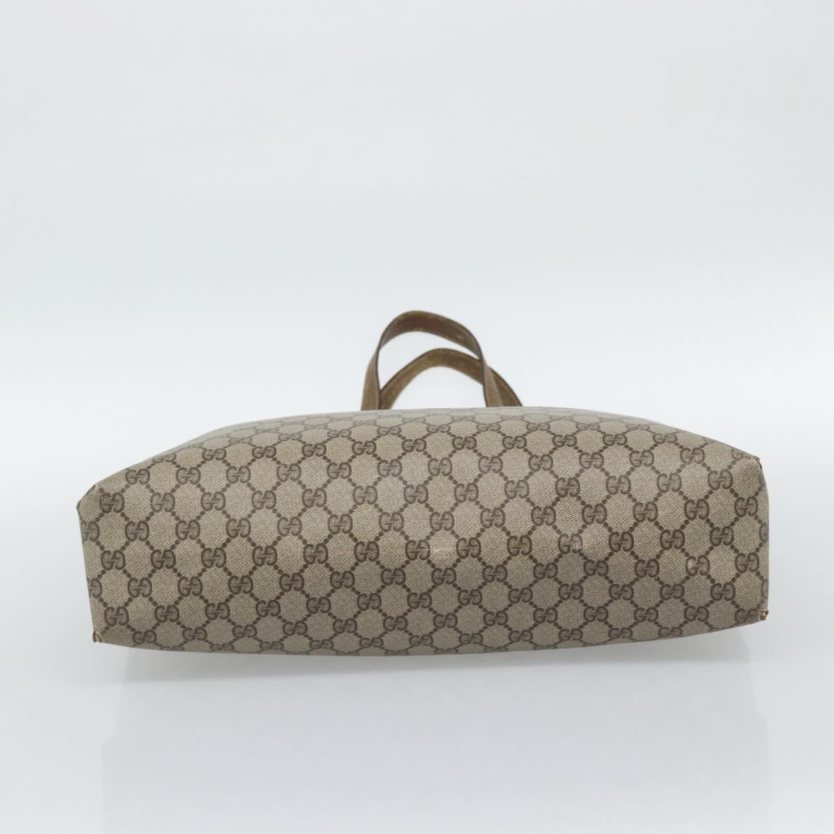 GUCCI GG Supreme Tote Bag PVC Leather Beige Gold Tone 39 02 061 Auth gh2260