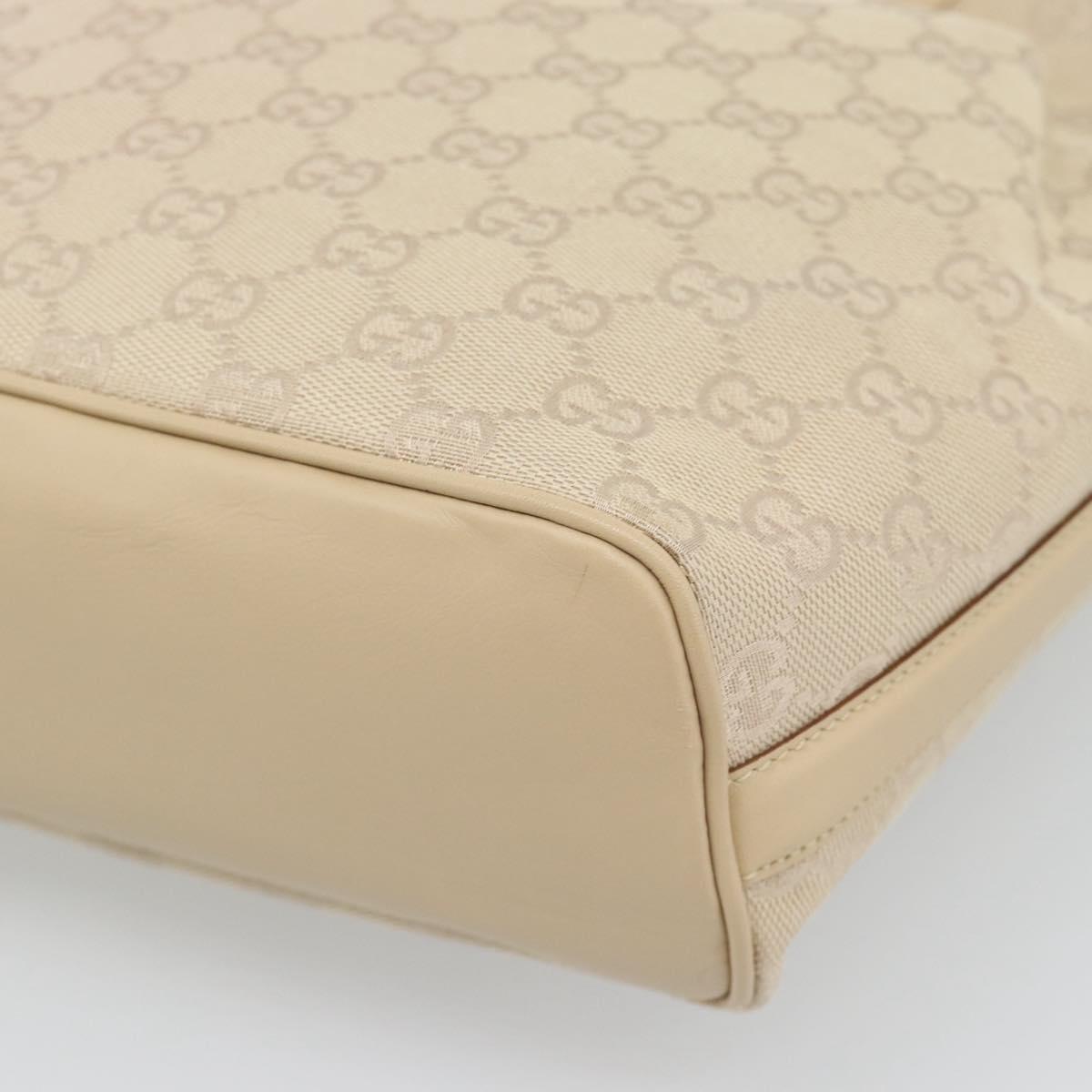 GUCCI GG Canvas Hand Bag Beige Gold Tone 73885 Auth gh2261A