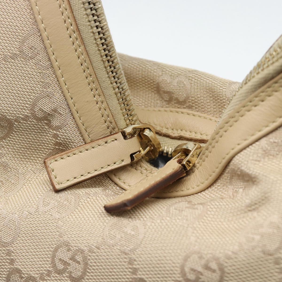 GUCCI GG Canvas Hand Bag Beige Gold Tone 73885 Auth gh2261A