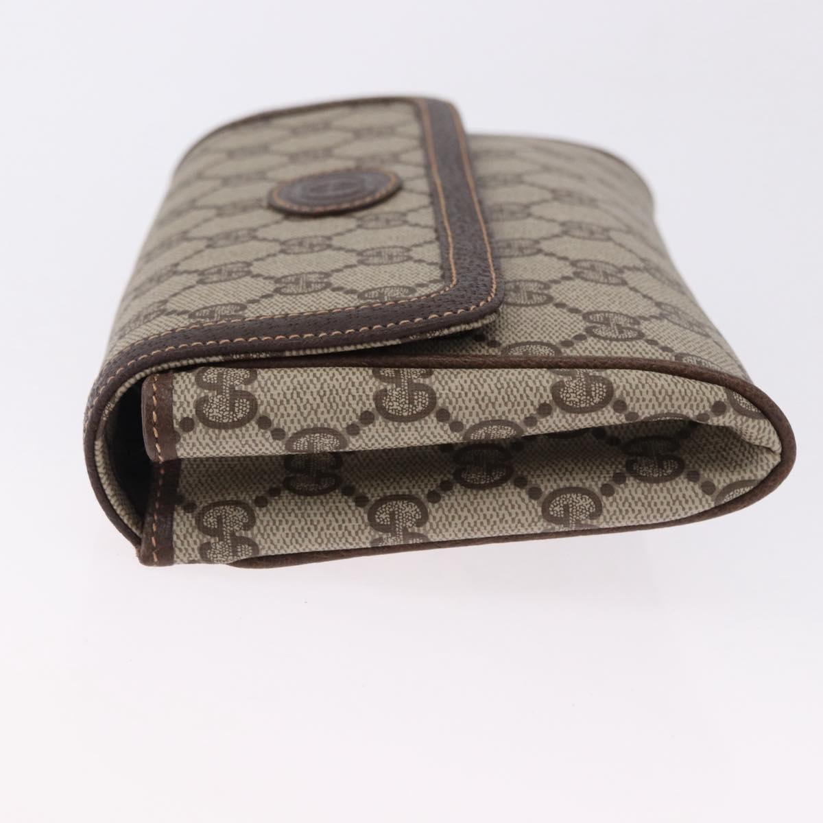 GUCCI GG Supreme Clutch Bag PVC Leather Beige 004 904 0190 Auth gh2264
