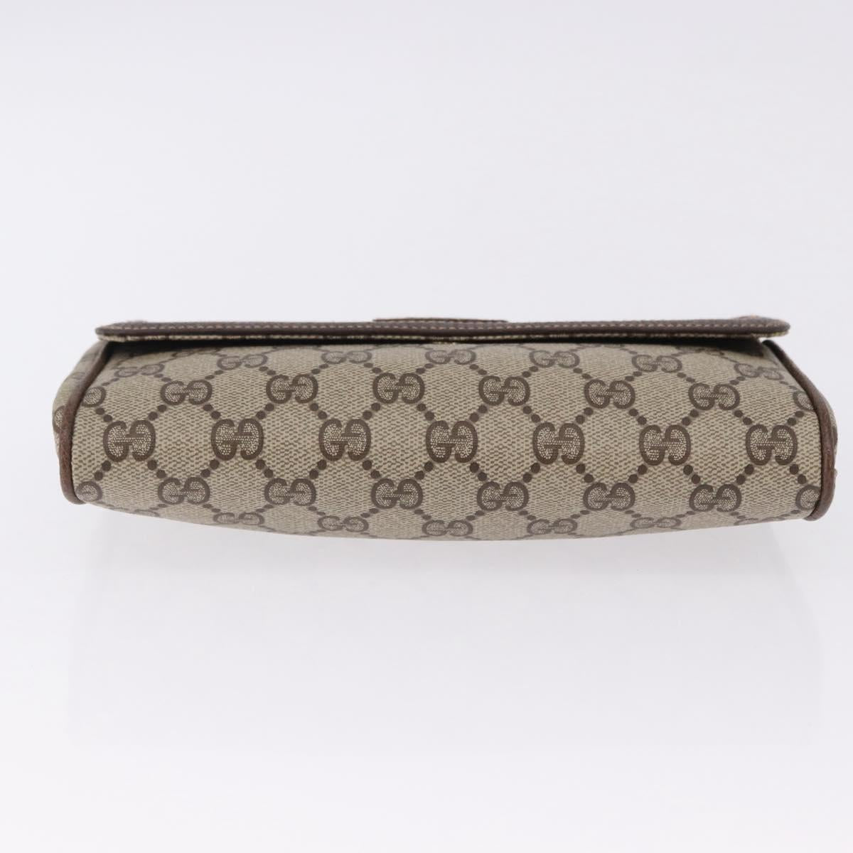 GUCCI GG Supreme Clutch Bag PVC Leather Beige 004 904 0190 Auth gh2264