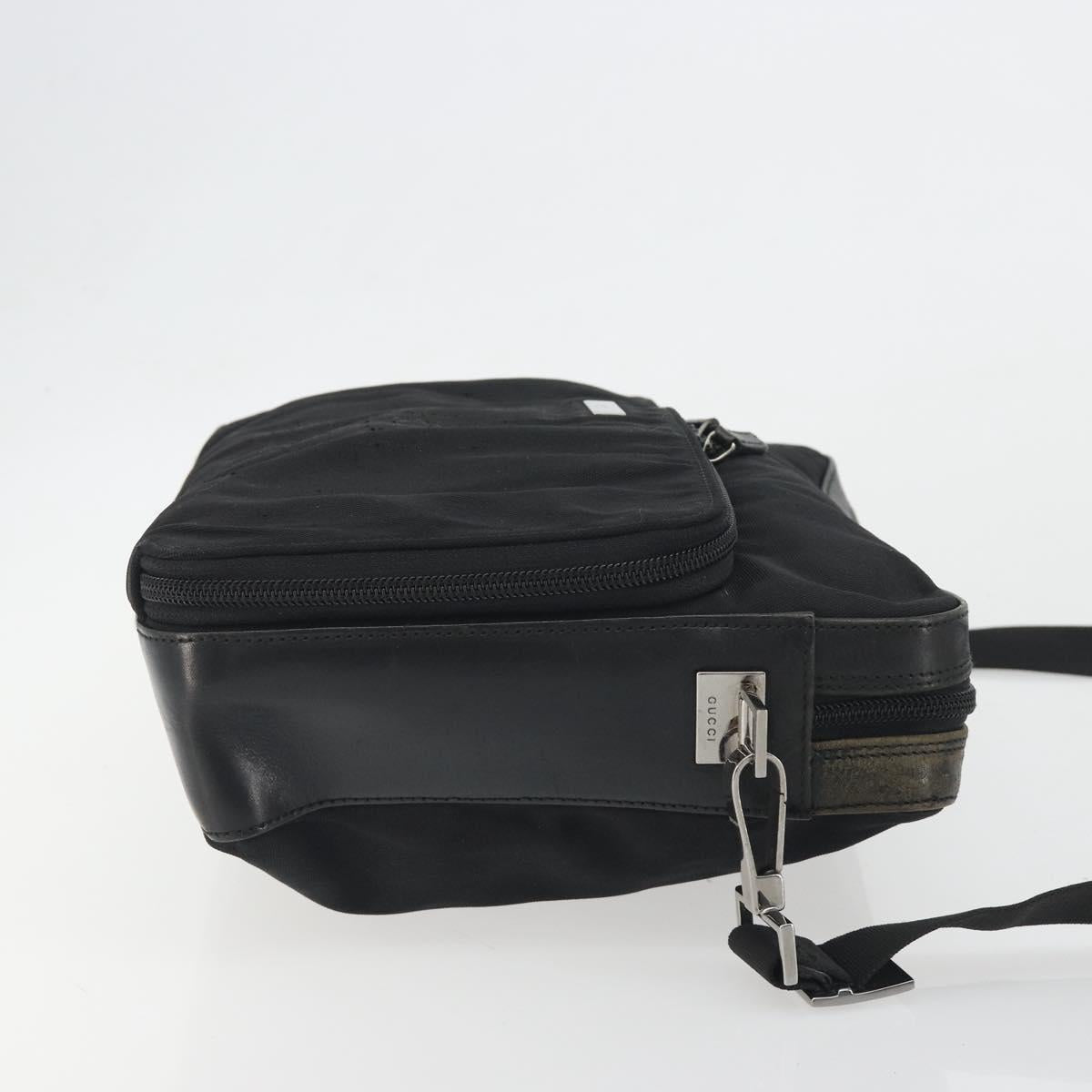 GUCCI Shoulder Bag Canvas Black Silver 001 3294 Auth gh2268