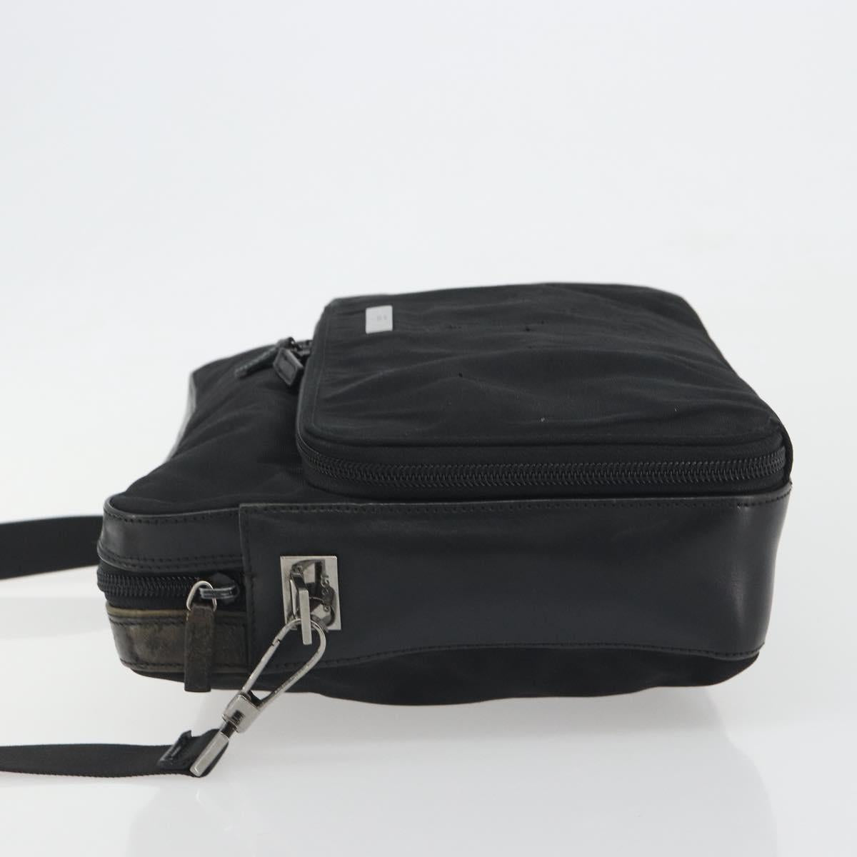 GUCCI Shoulder Bag Canvas Black Silver 001 3294 Auth gh2268