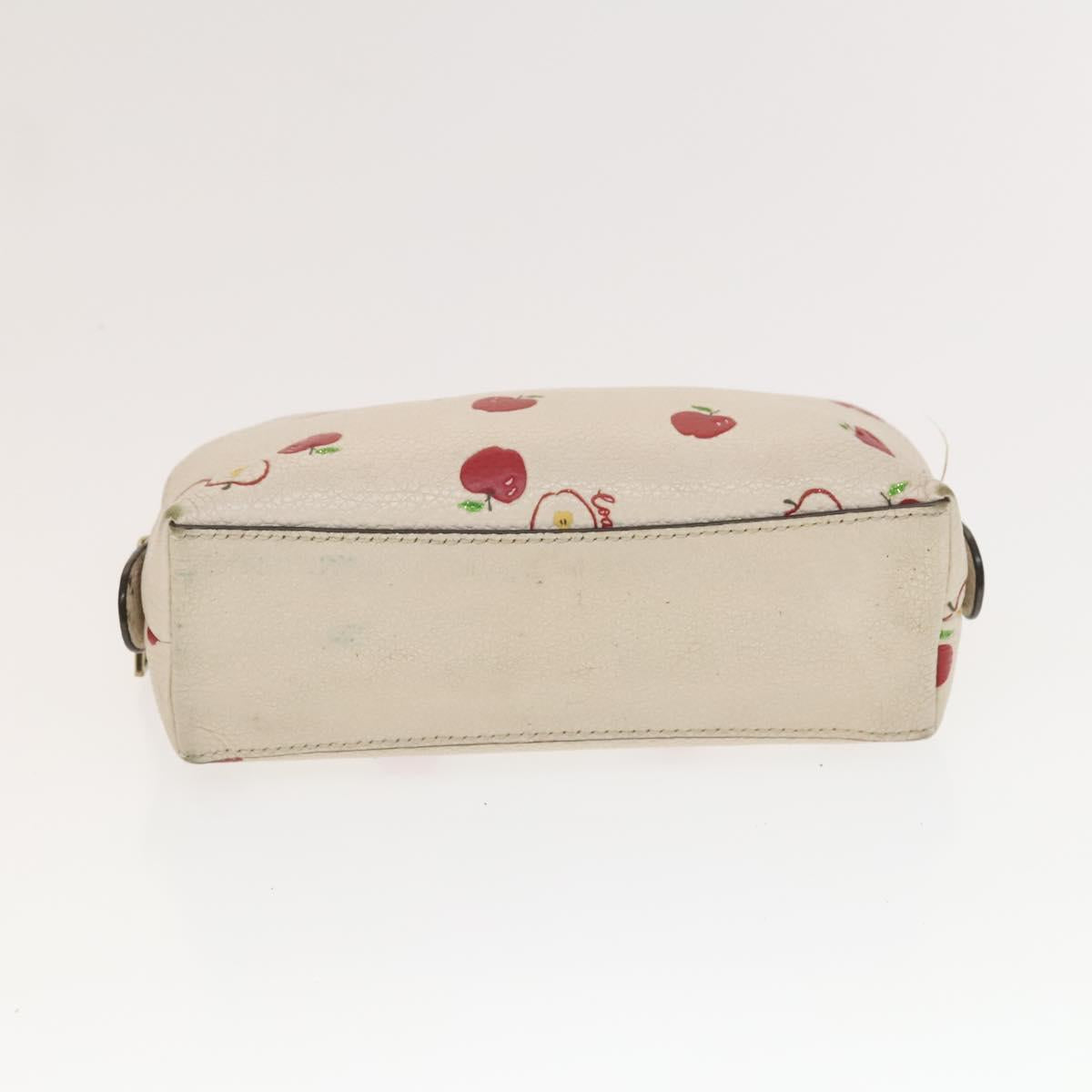 Coach Signature Pouch PVC Leather 5Set Beige White Auth gh227