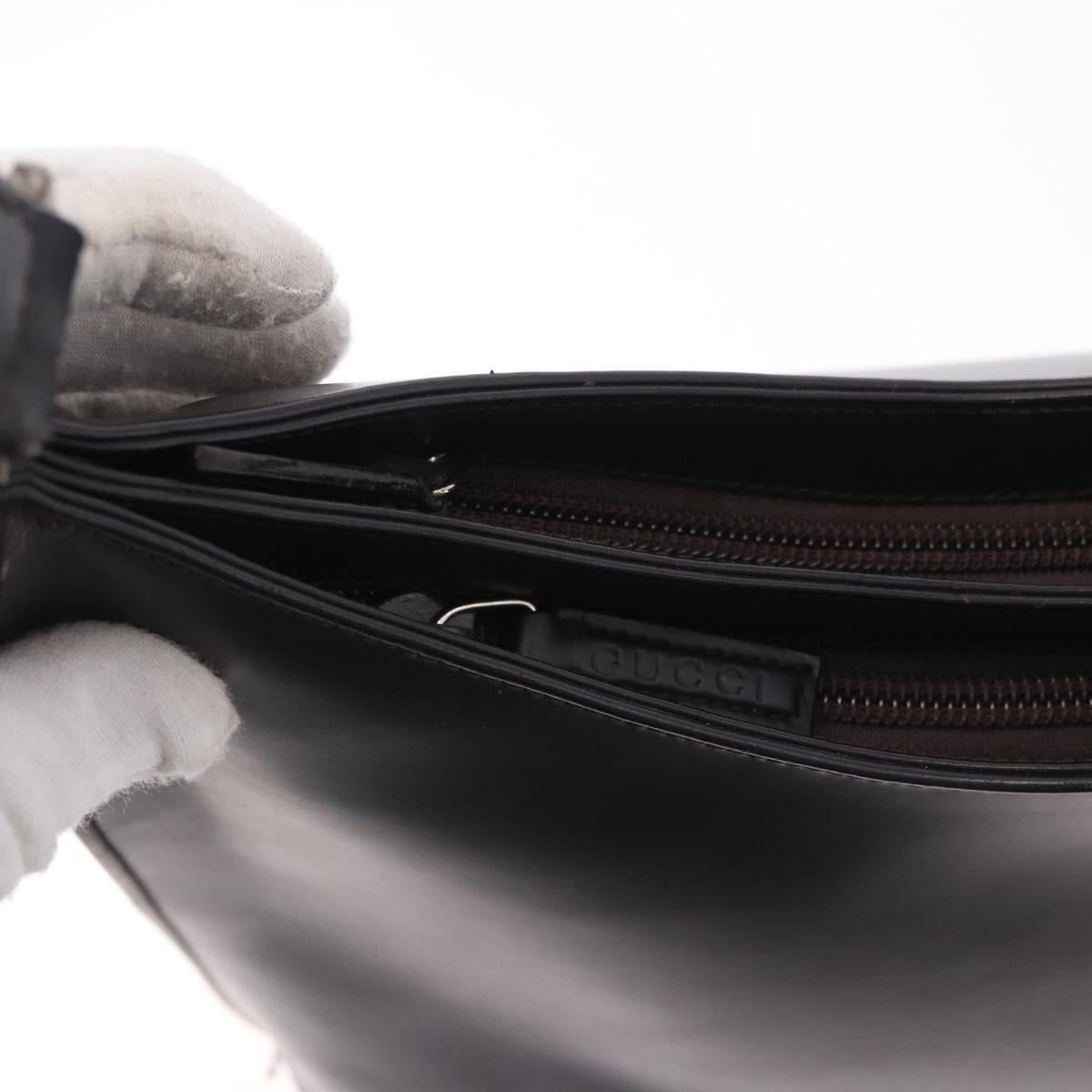 GUCCI Shoulder Bag Leather Black Silver 001 3015 Auth gh2272