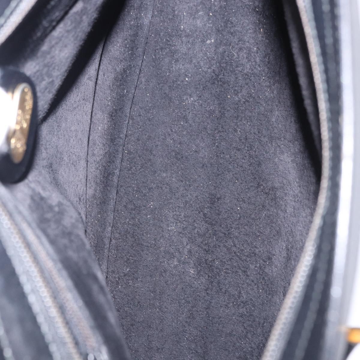 GUCCI Hand Bag Leather Black Gold Tone 000 106 1325 Auth gh2273