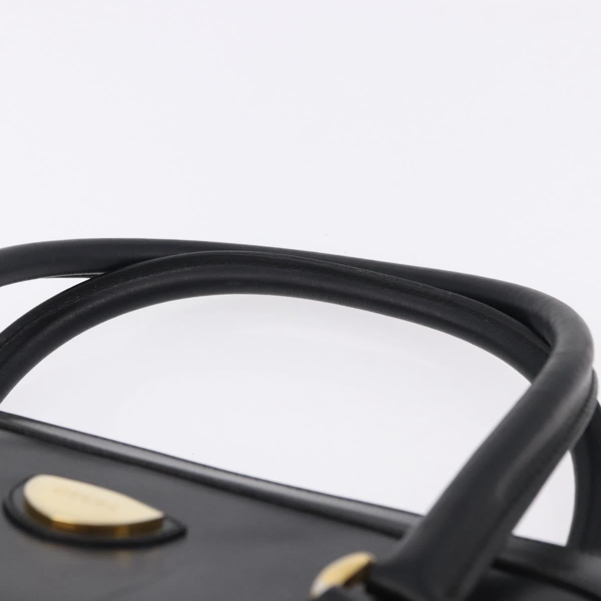 GUCCI Hand Bag Leather Black Gold Tone 000 106 1325 Auth gh2273