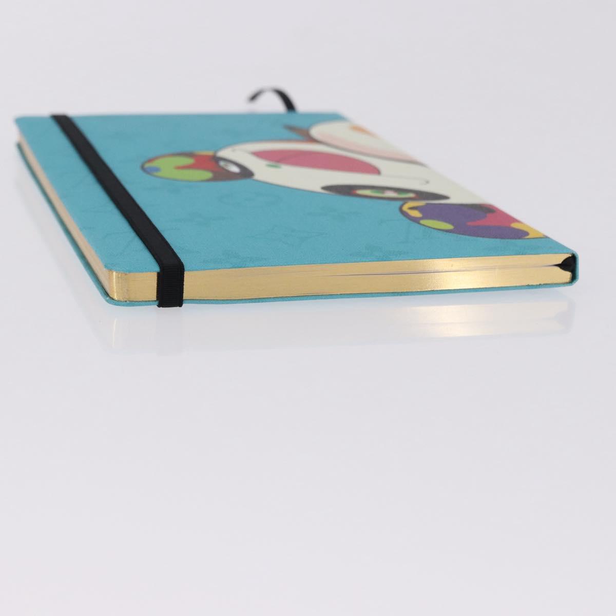 LOUIS VUITTON × TM Monogram Notebook MM Jane Light Blue LV Auth gh2275M