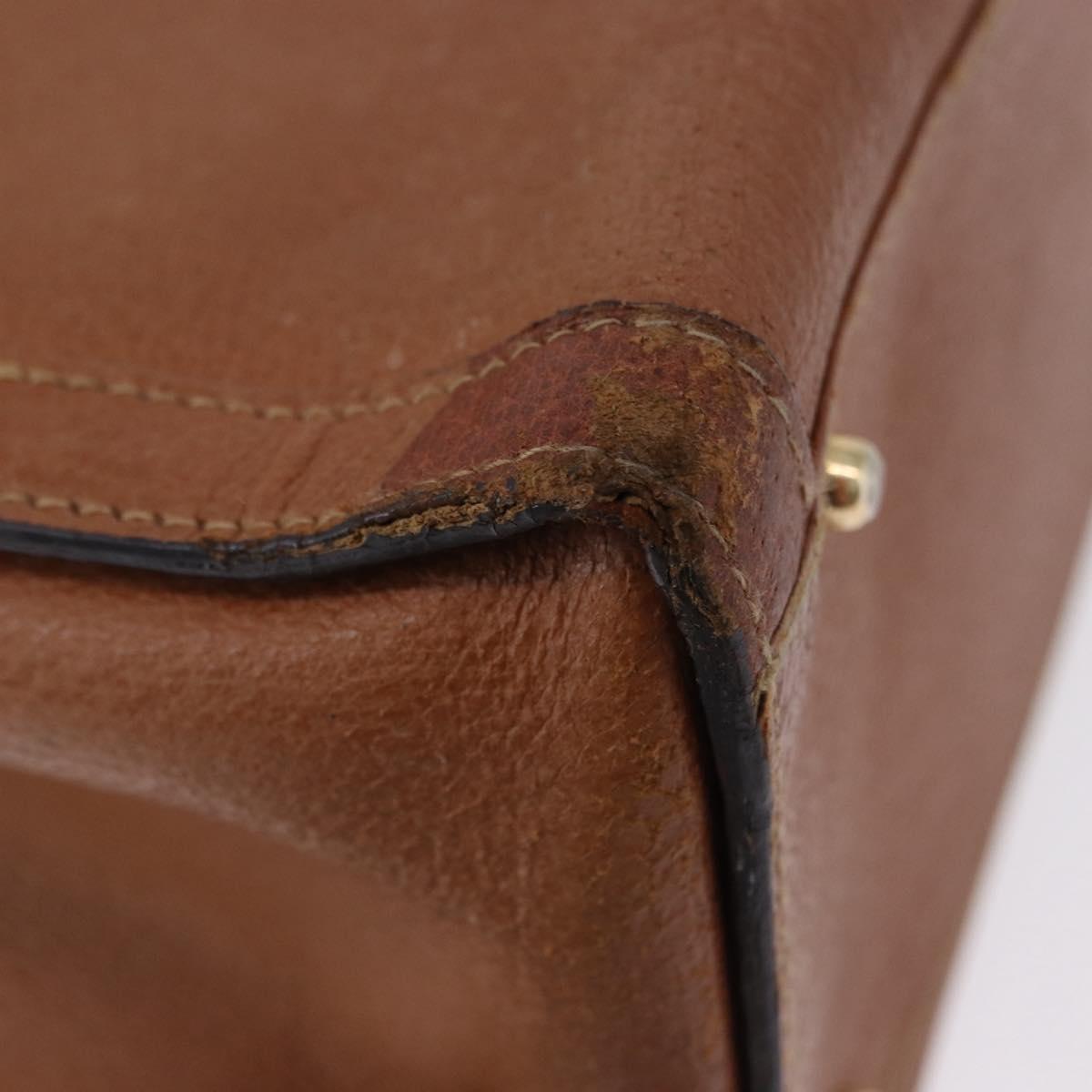 GUCCI Bamboo Hand Bag Leather Brown Gold Tone 002 2853 0260 0 Auth gh2279