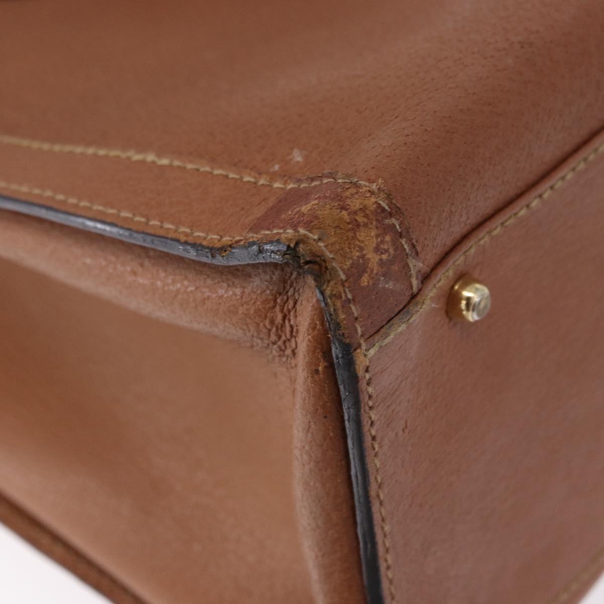 GUCCI Bamboo Hand Bag Leather Brown Gold Tone 002 2853 0260 0 Auth gh2279