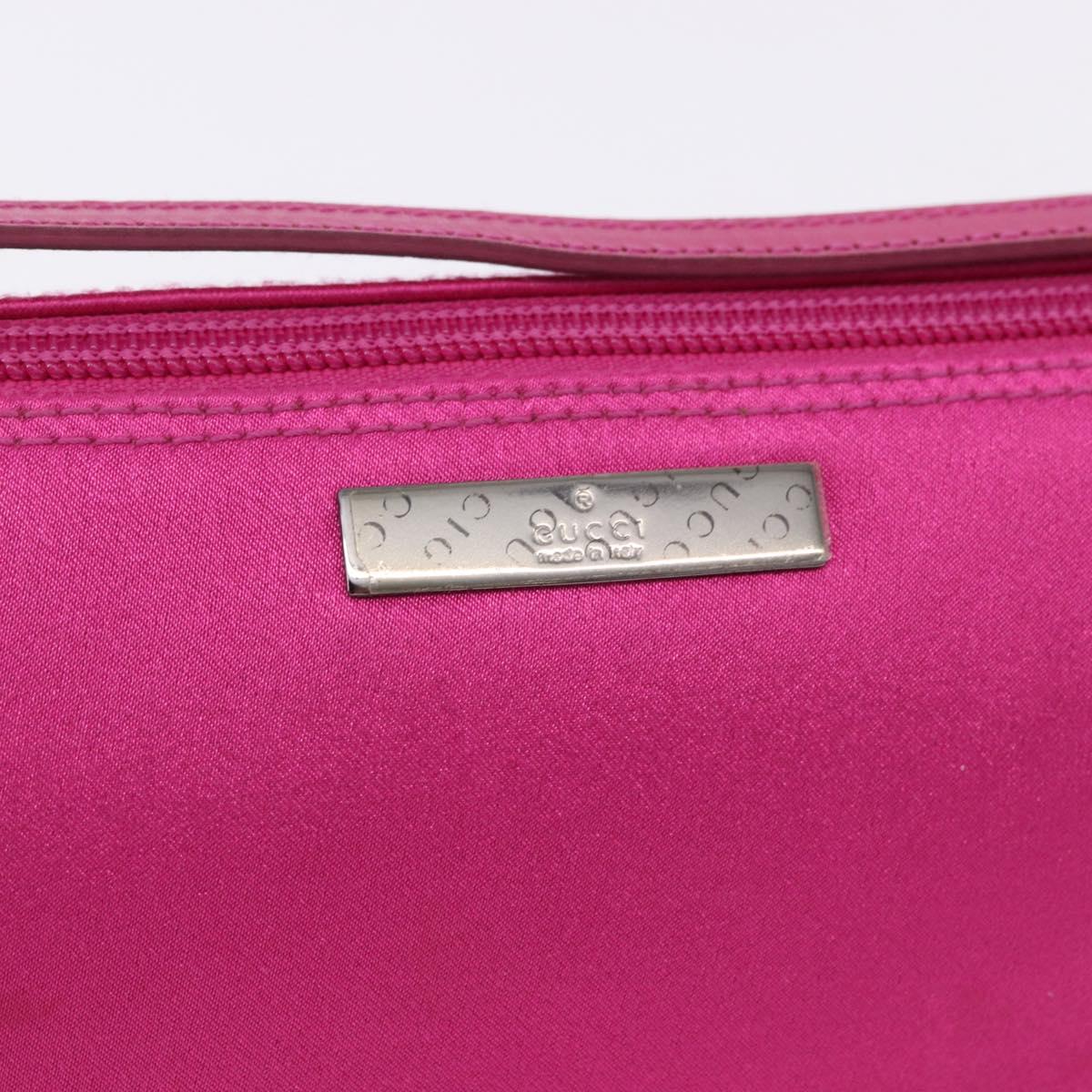 GUCCI Accessory Pouch Canvas Pink Silver 039 1103 Auth gh2280A