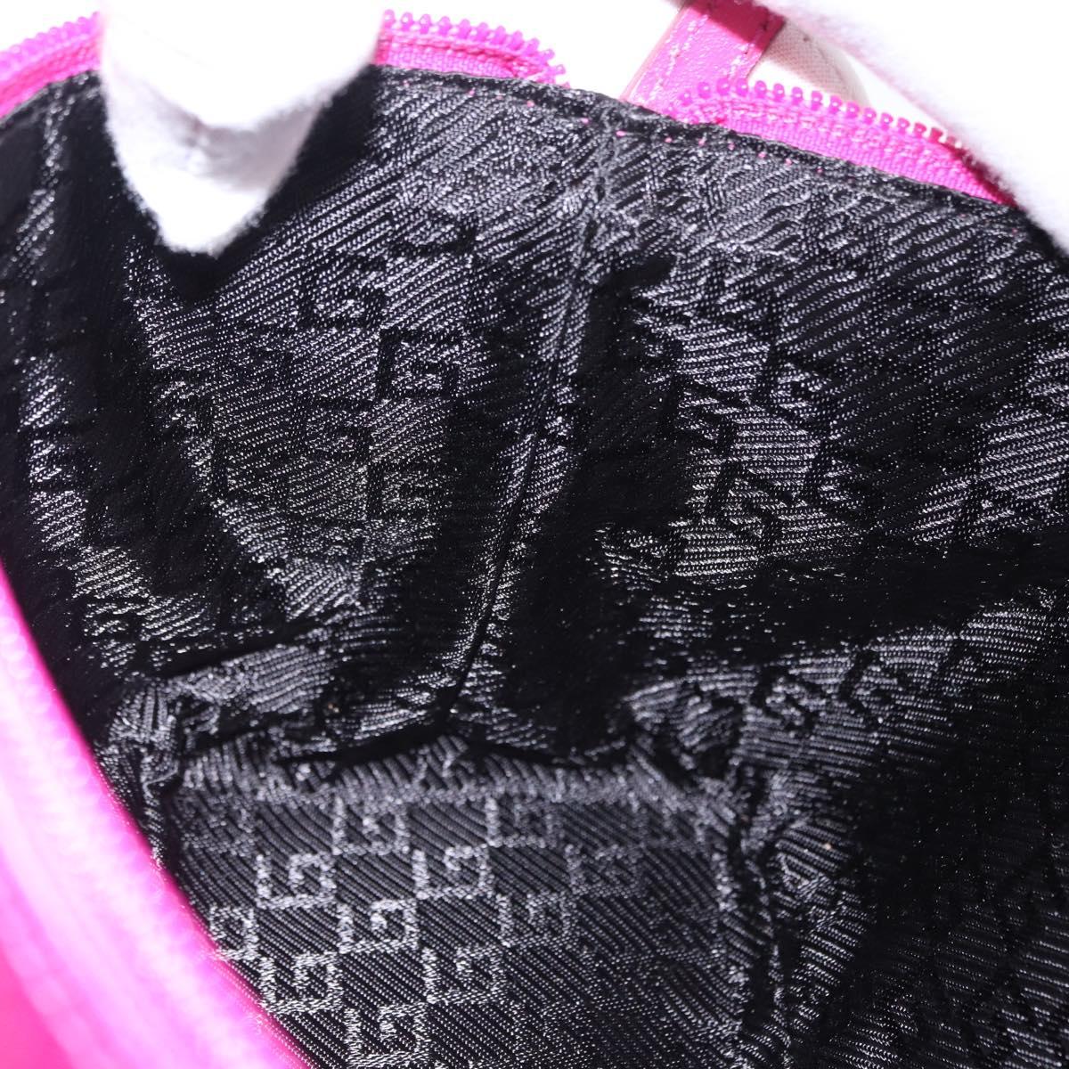 GUCCI Accessory Pouch Canvas Pink Silver 039 1103 Auth gh2280A
