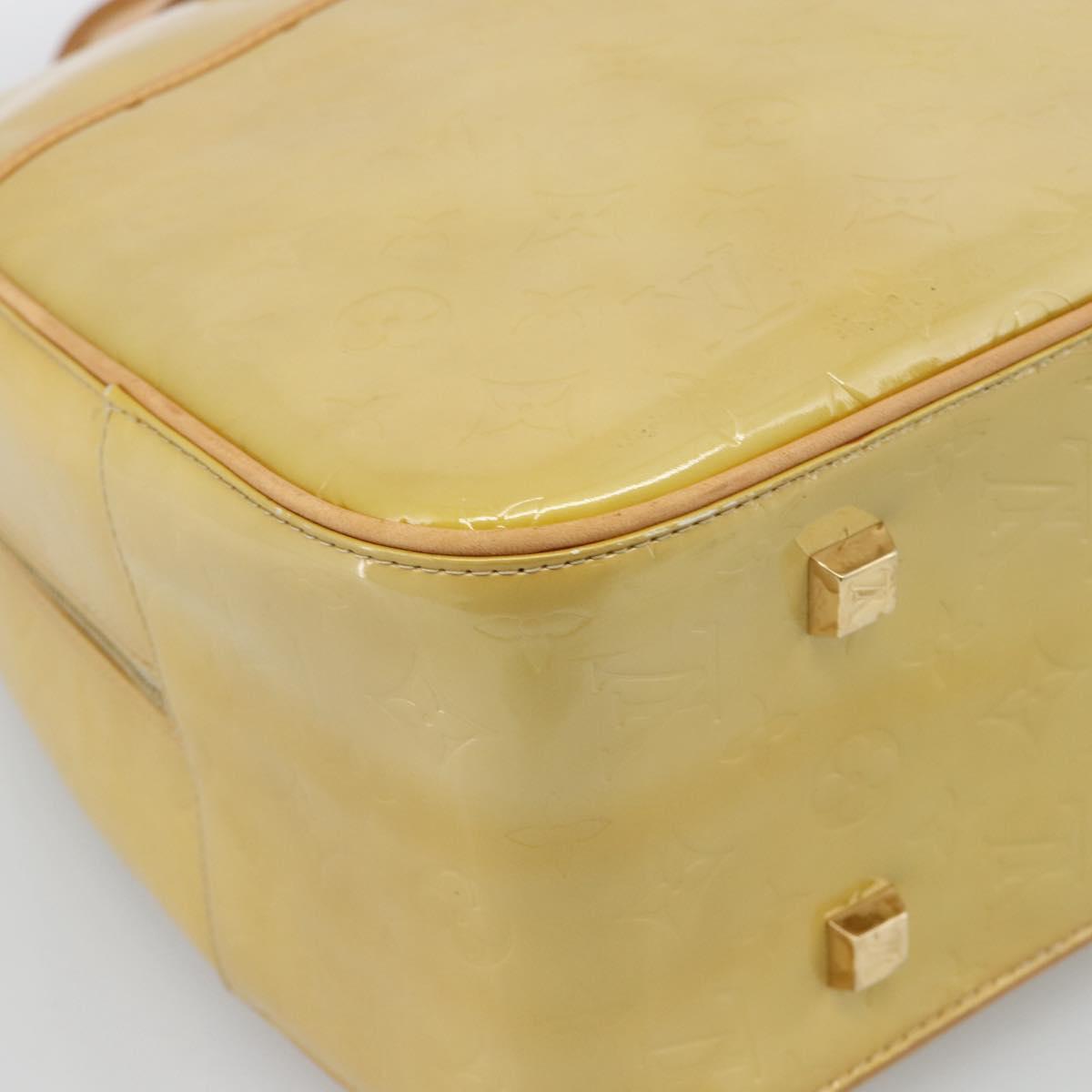 LOUIS VUITTON Monogram Vernis Sutton Boston Bag Beige M91139 LV Auth gh2285