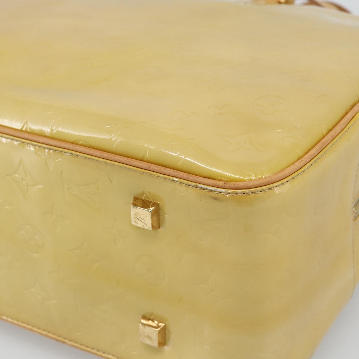 LOUIS VUITTON Monogram Vernis Sutton Boston Bag Beige M91139 LV Auth gh2285