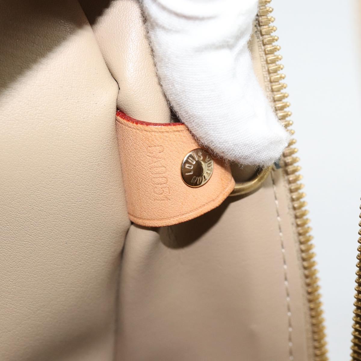 LOUIS VUITTON Monogram Vernis Sutton Boston Bag Beige M91139 LV Auth gh2285