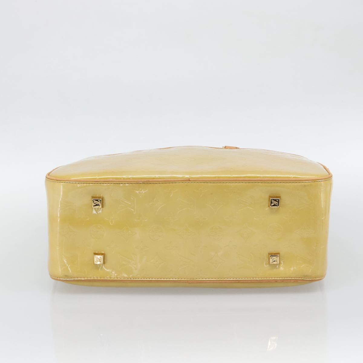 LOUIS VUITTON Monogram Vernis Sutton Boston Bag Beige M91139 LV Auth gh2285
