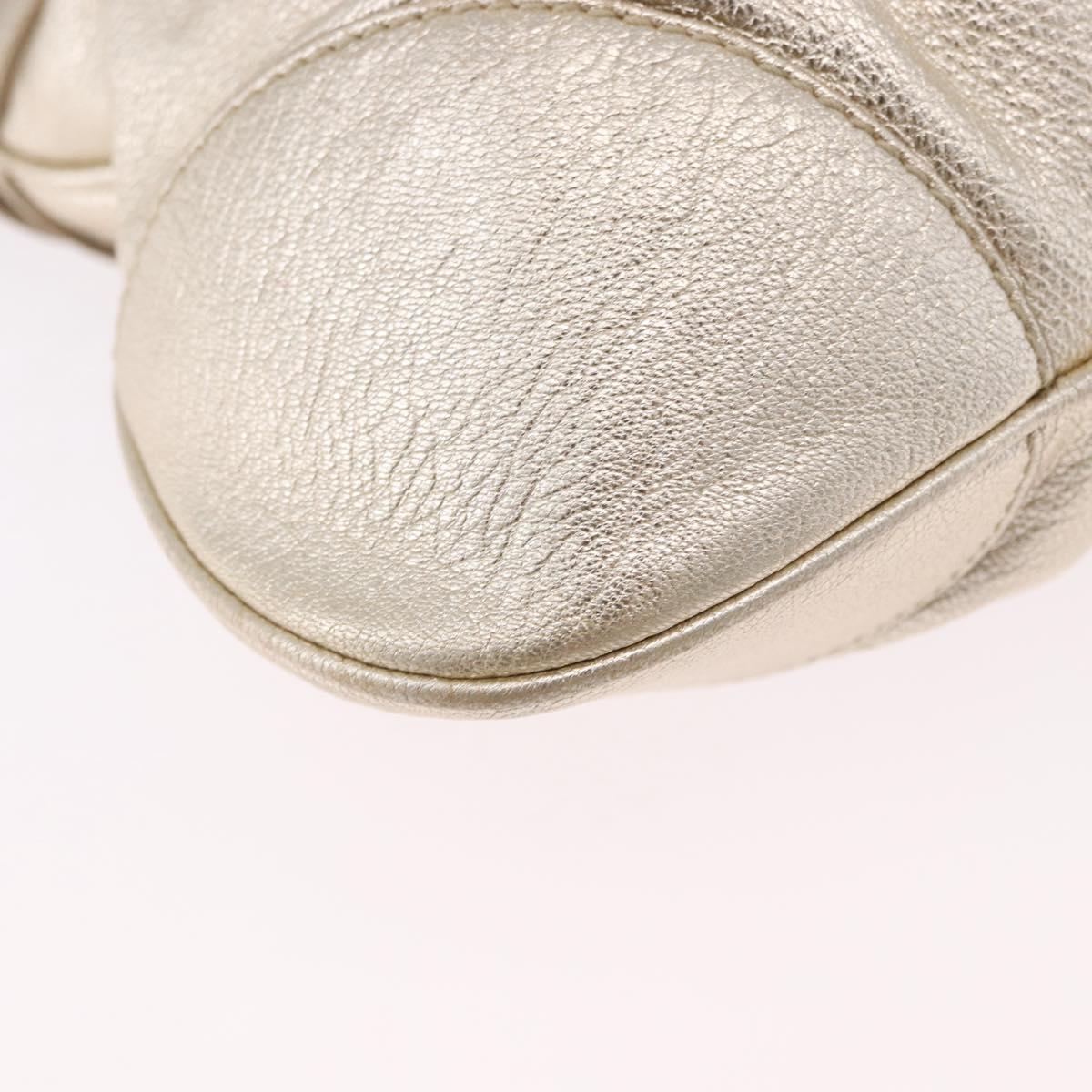 Salvatore Ferragamo Gancini Tote Bag Leather Gold Auth gh2287A