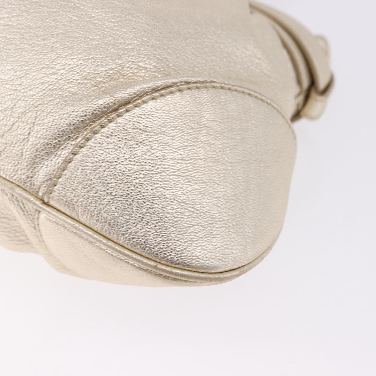 Salvatore Ferragamo Gancini Tote Bag Leather Gold Auth gh2287A