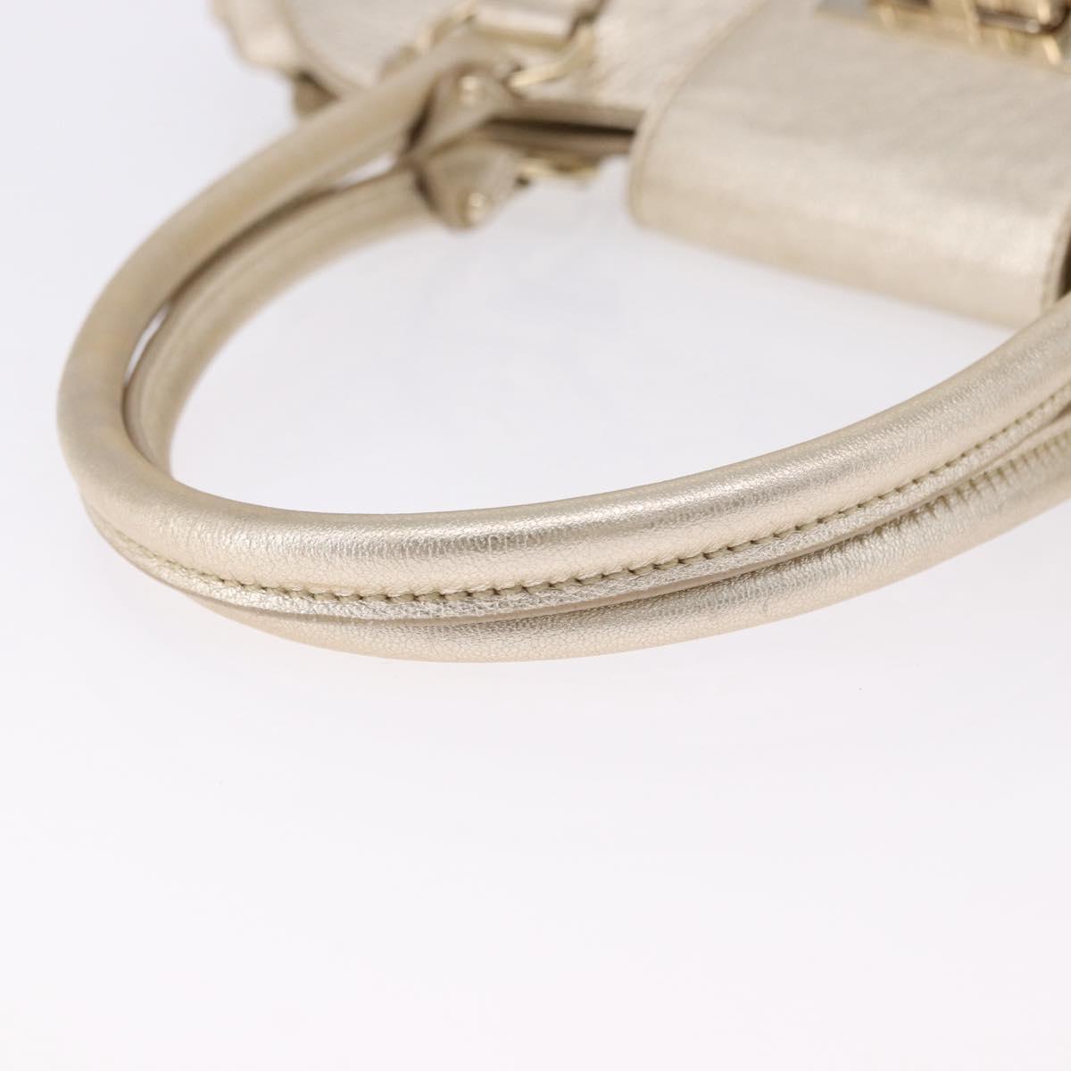 Salvatore Ferragamo Gancini Tote Bag Leather Gold Auth gh2287A