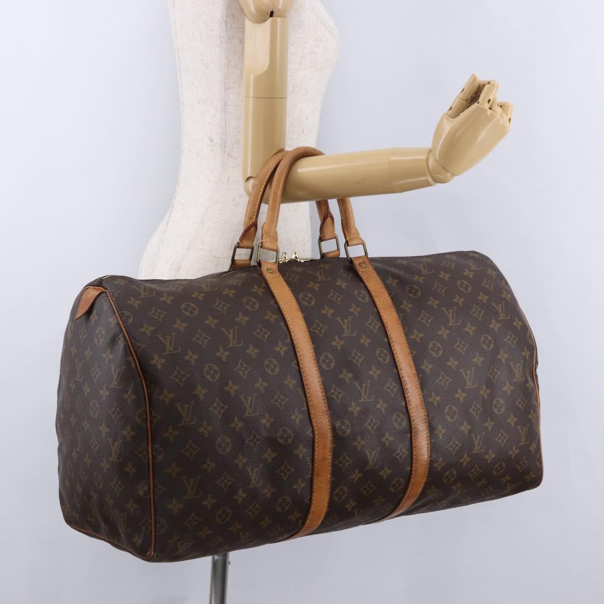 LOUIS VUITTON Monogram Keepall 55 Boston Bag M41424 LV Auth gh2293