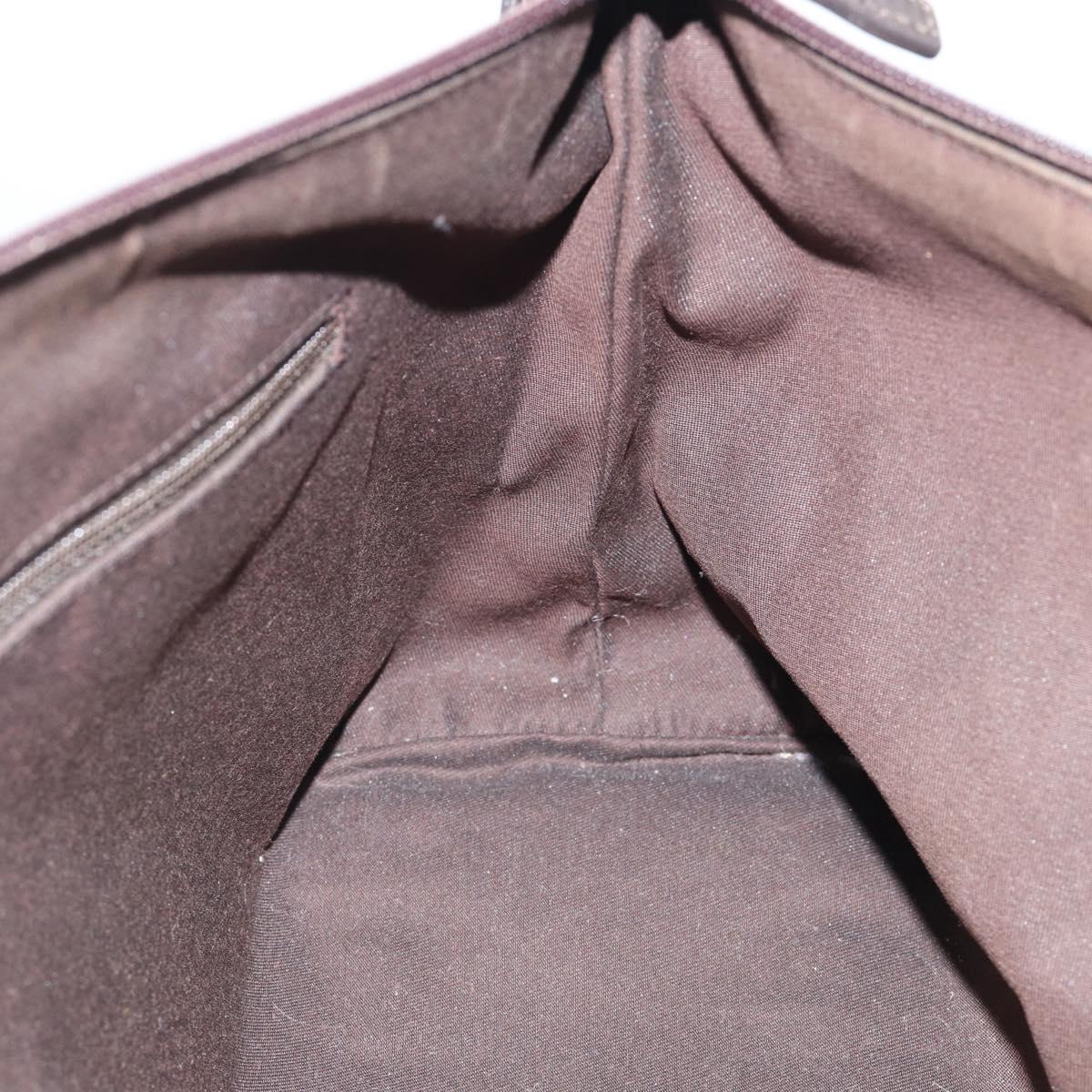 GUCCI GG Canvas Abbey Tote Bag Outlet Dark Brown Silver 268640 Auth gh2299