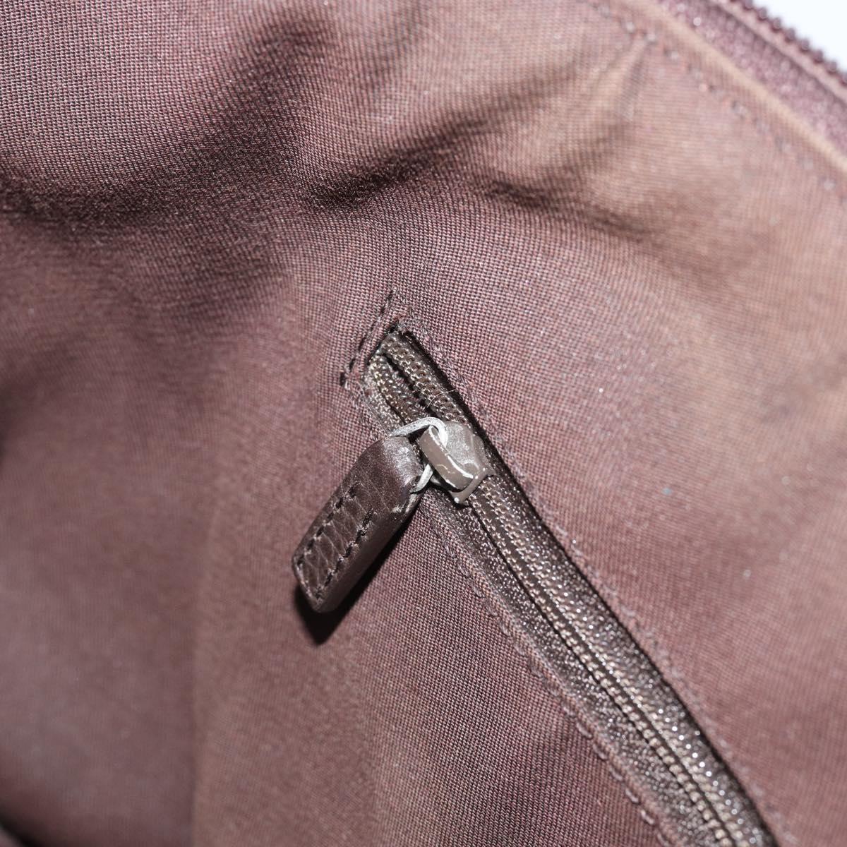 GUCCI GG Canvas Abbey Tote Bag Outlet Dark Brown Silver 268640 Auth gh2299