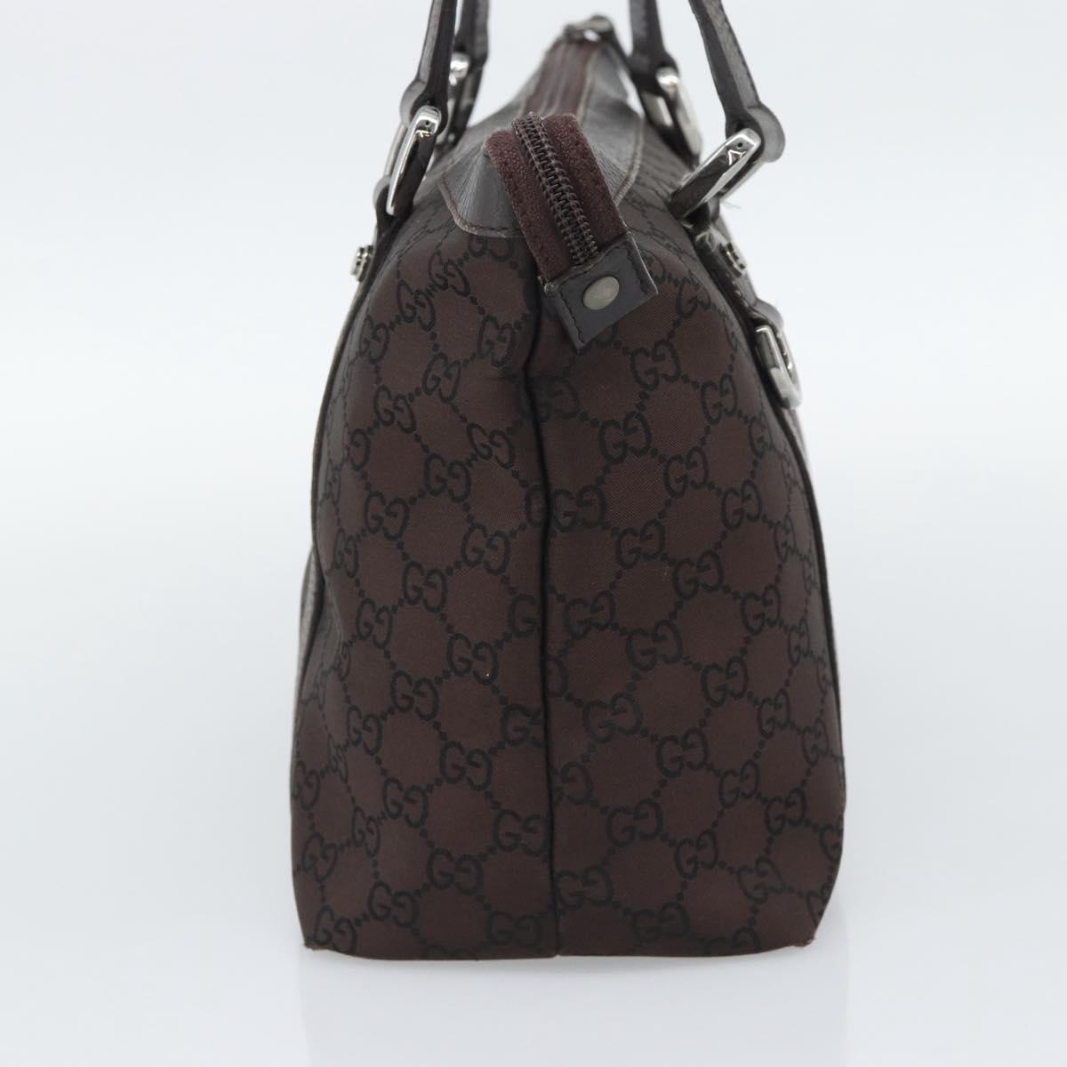 GUCCI GG Canvas Abbey Tote Bag Outlet Dark Brown Silver 268640 Auth gh2299