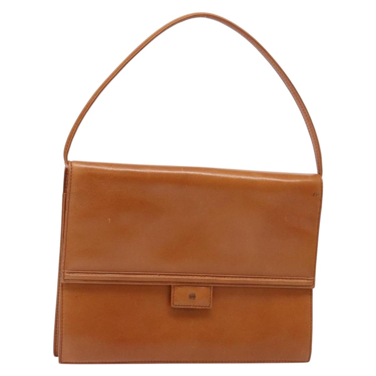 LOEWE Anagram Hand Bag Leather Brown Auth gh230