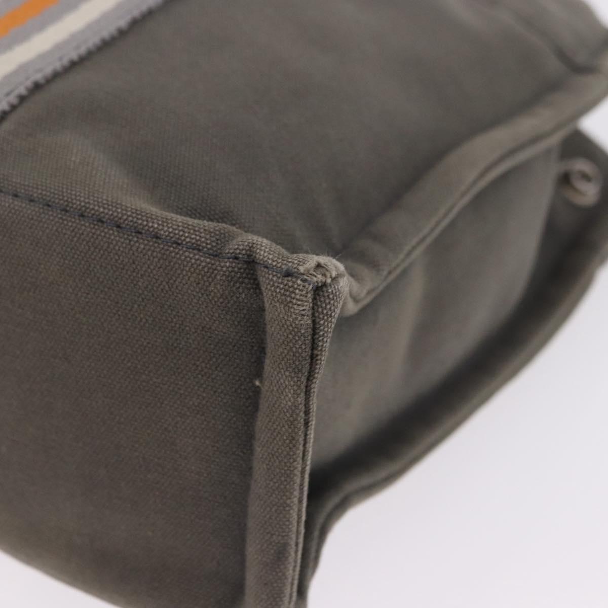 HERMES Fourre Tout PM Hand Bag Canvas Gray Silver Auth gh2302