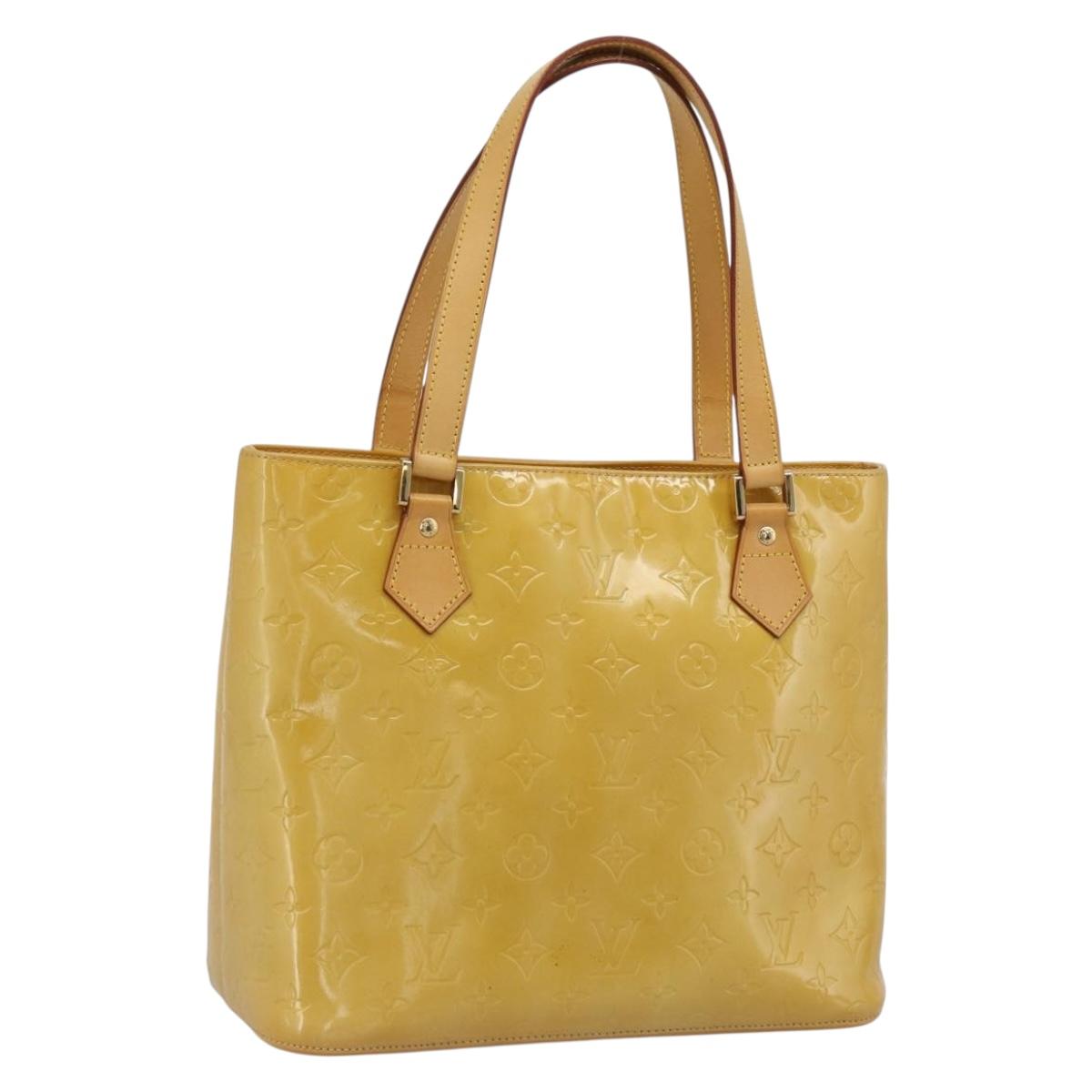 LOUIS VUITTON Monogram Vernis Houston Hand Bag Beige M91004 LV Auth gh2304A