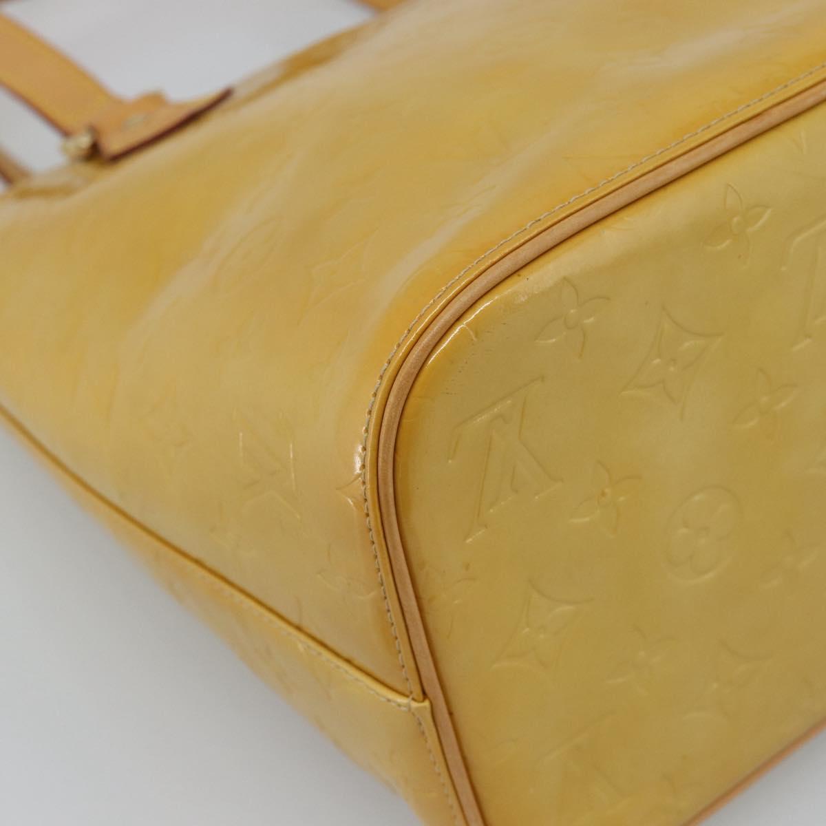 LOUIS VUITTON Monogram Vernis Houston Hand Bag Beige M91004 LV Auth gh2304A