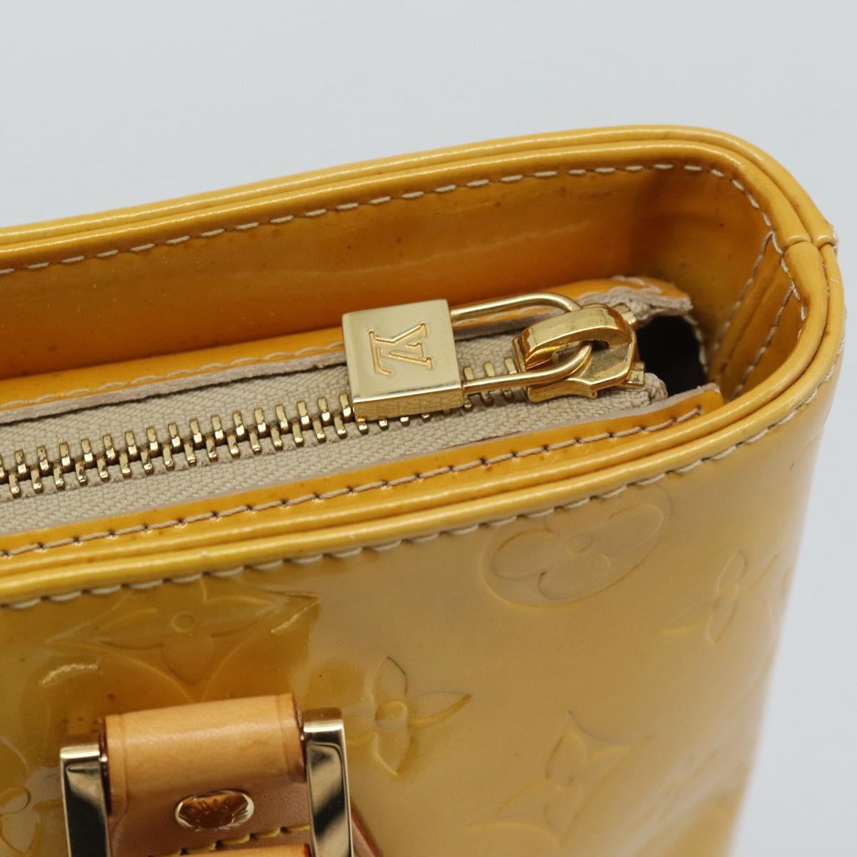 LOUIS VUITTON Monogram Vernis Houston Hand Bag Beige M91004 LV Auth gh2304A