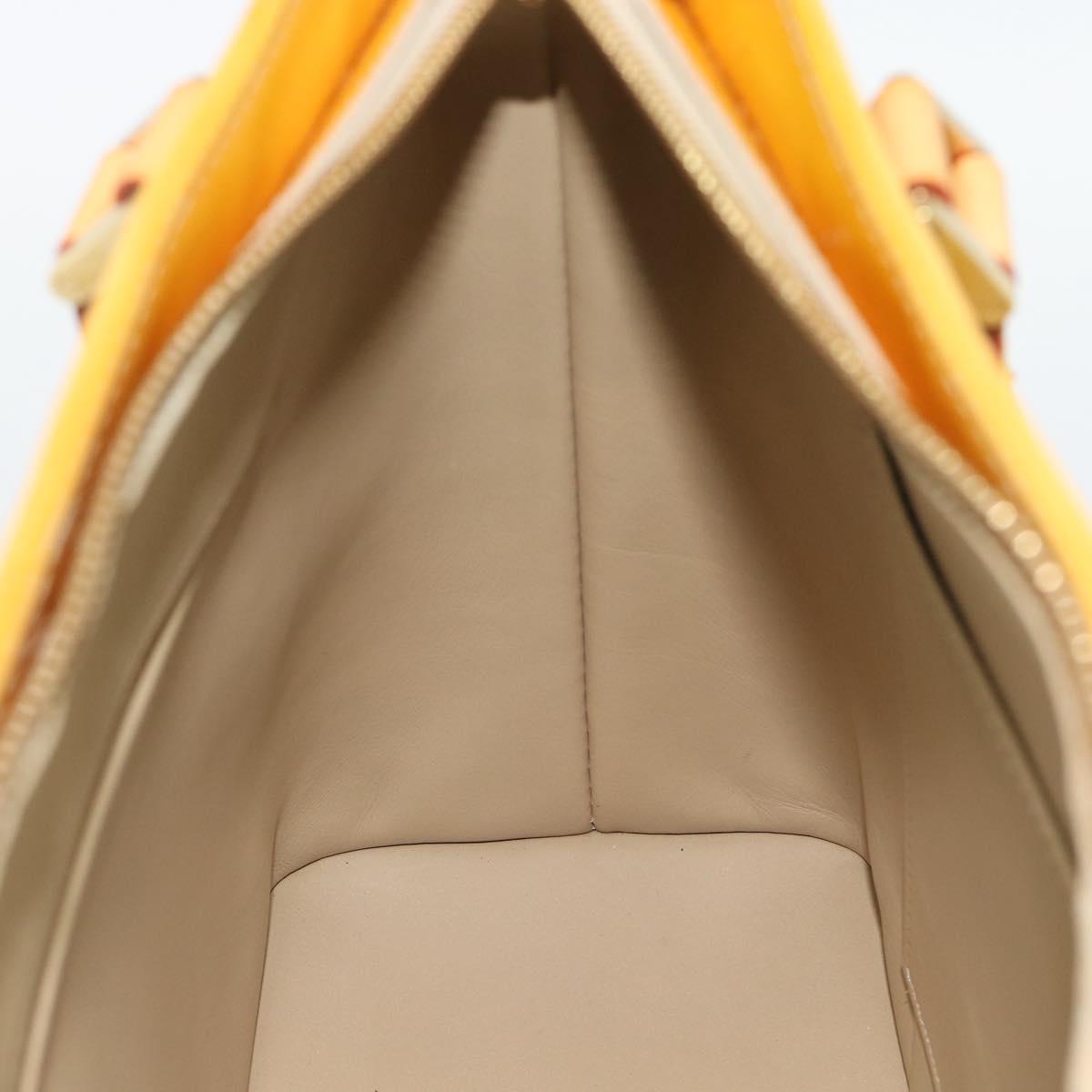 LOUIS VUITTON Monogram Vernis Houston Hand Bag Beige M91004 LV Auth gh2304A