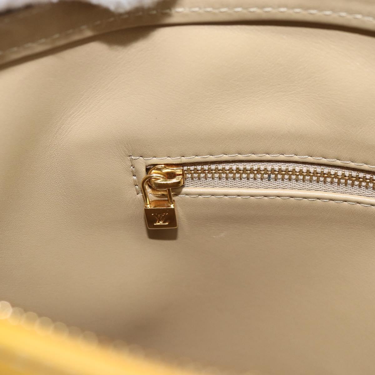 LOUIS VUITTON Monogram Vernis Houston Hand Bag Beige M91004 LV Auth gh2304A