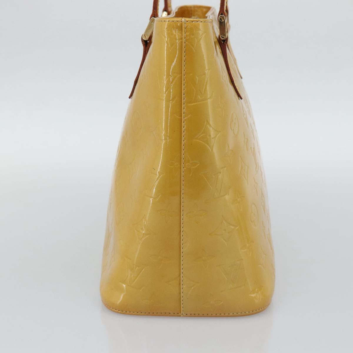 LOUIS VUITTON Monogram Vernis Houston Hand Bag Beige M91004 LV Auth gh2304A