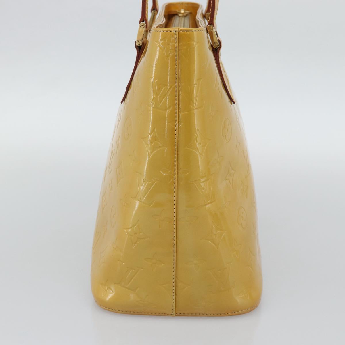 LOUIS VUITTON Monogram Vernis Houston Hand Bag Beige M91004 LV Auth gh2304A
