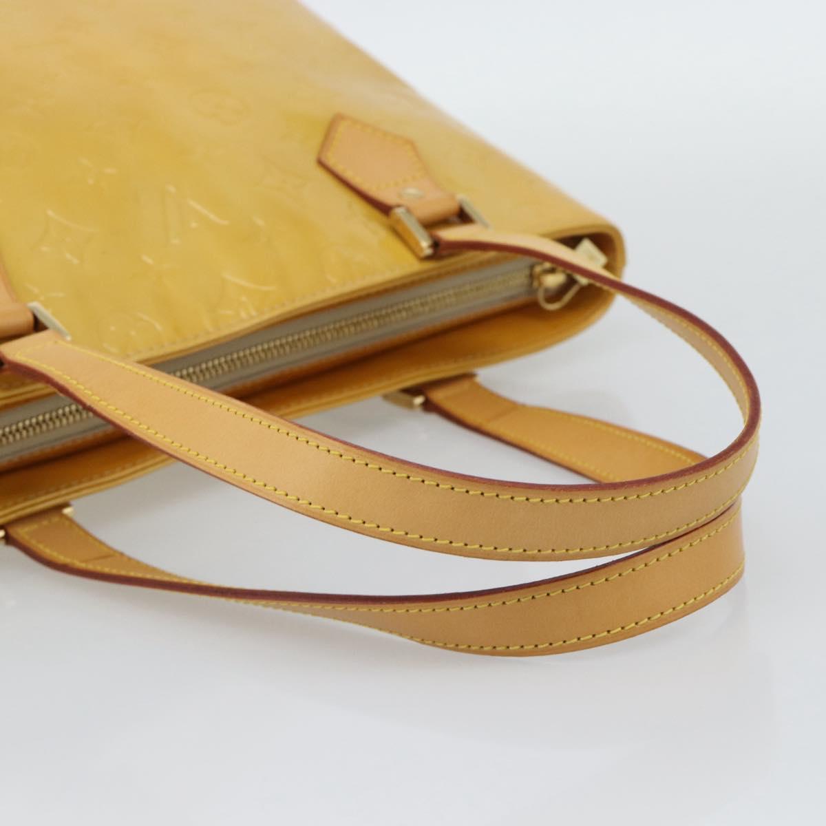 LOUIS VUITTON Monogram Vernis Houston Hand Bag Beige M91004 LV Auth gh2304A