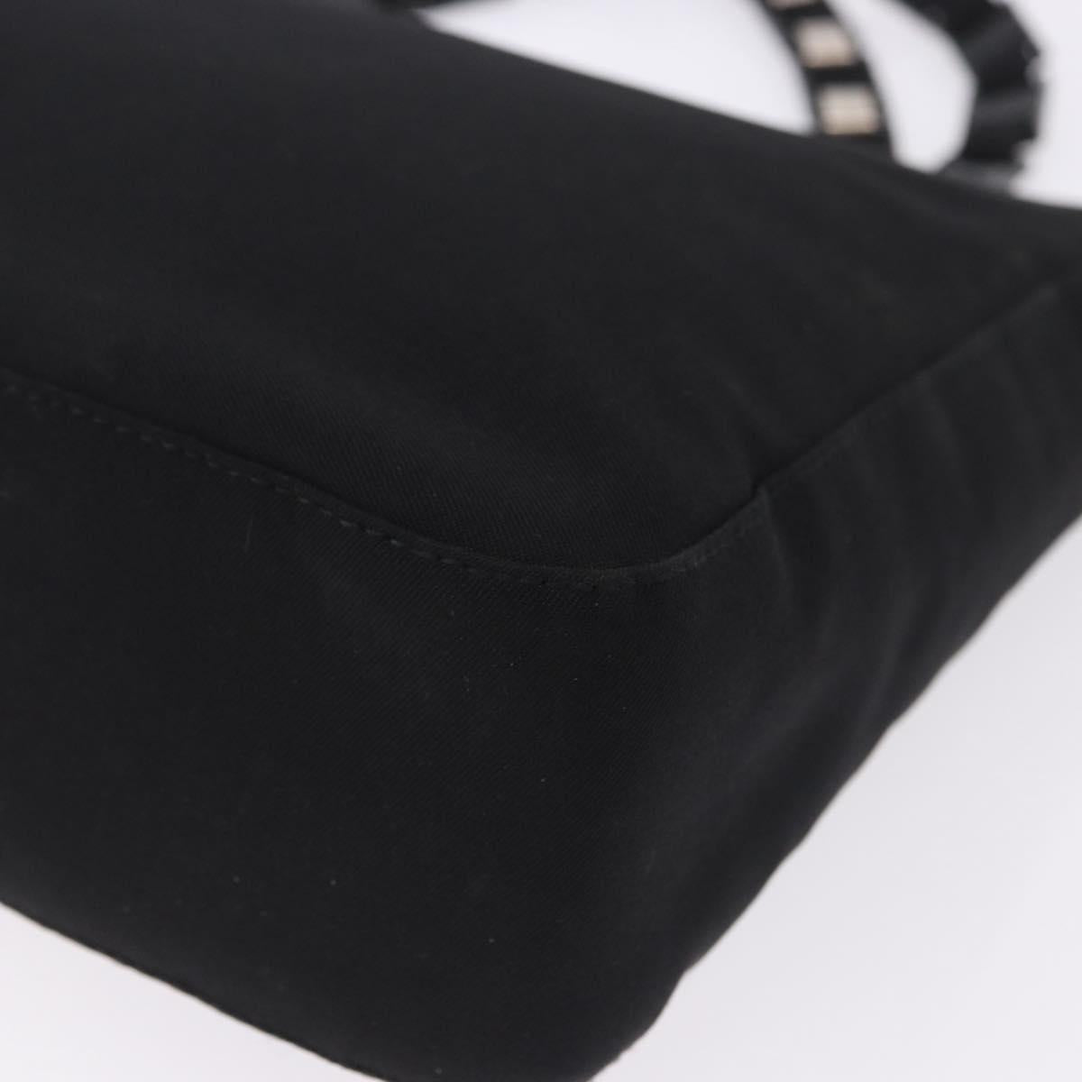 Salvatore Ferragamo Vala Hand Bag Canvas Black Silver Auth gh2305