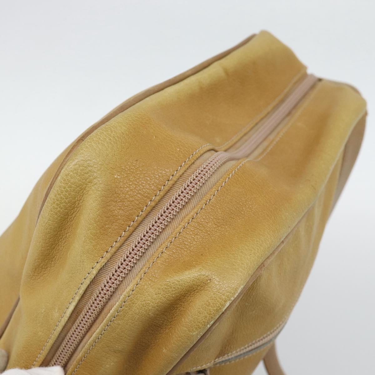 LOEWE Shoulder Bag Leather Beige Gold Tone Auth gh2307