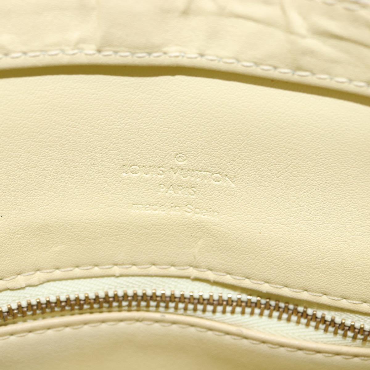 LOUIS VUITTON Monogram Vernis Houston Hand Bag Lime Yellow M91055 LV Auth gh2308
