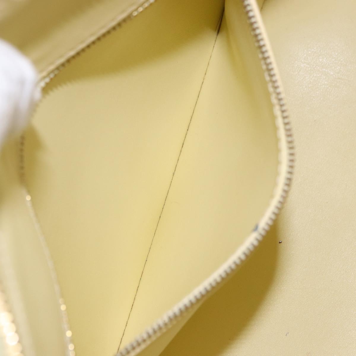 LOUIS VUITTON Monogram Vernis Houston Hand Bag Lime Yellow M91055 LV Auth gh2308