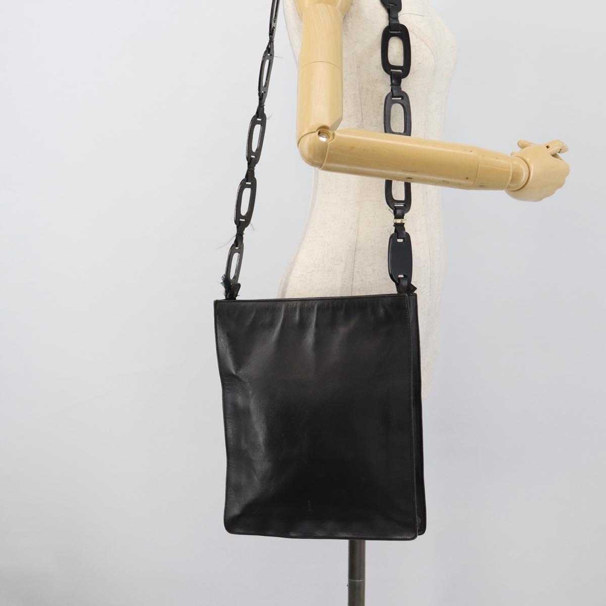 GUCCI Shoulder Bag Leather Black 001 2122 Auth gh2309