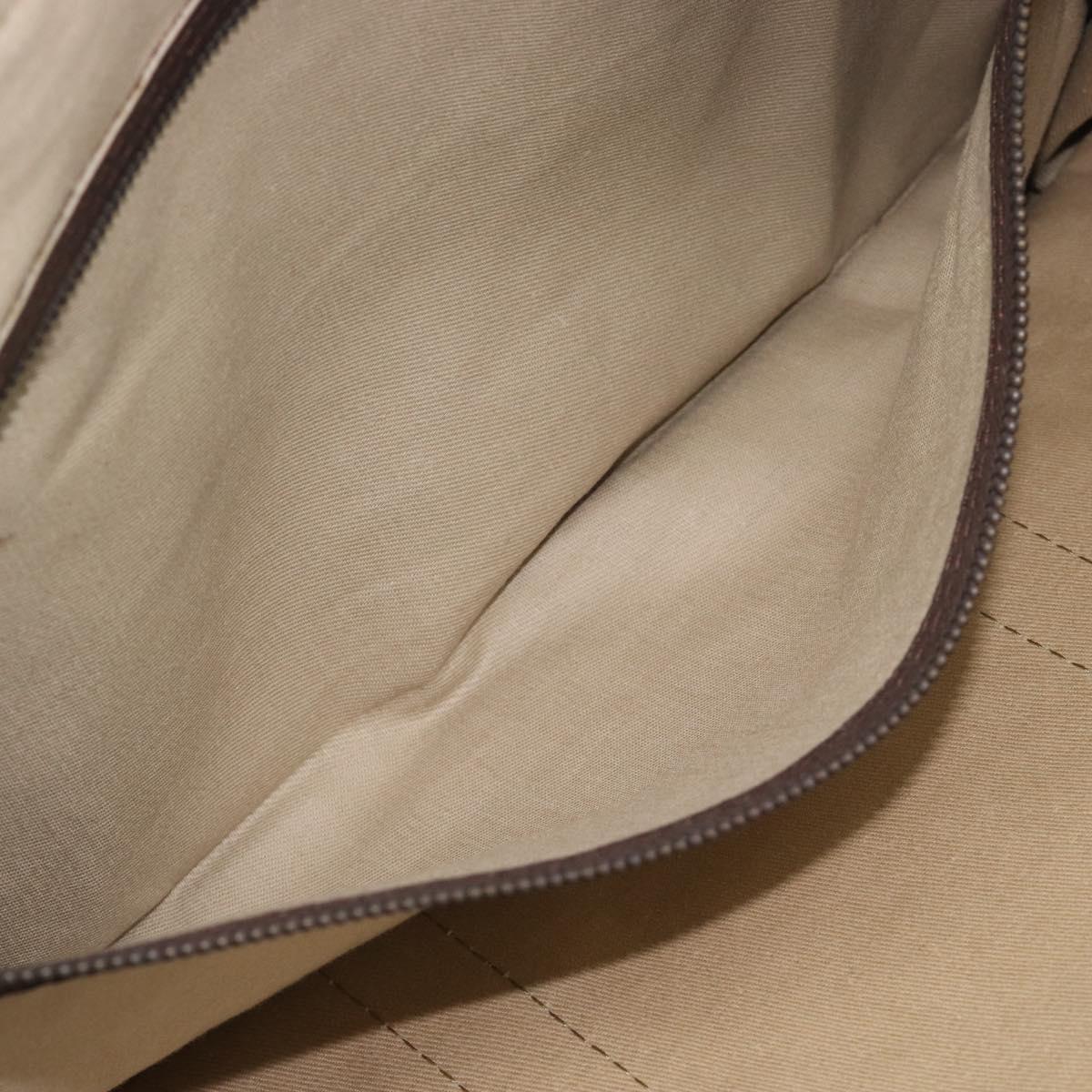 Christian Dior Trotter Canvas Boston Bag Beige Gold Tone Auth gh2311