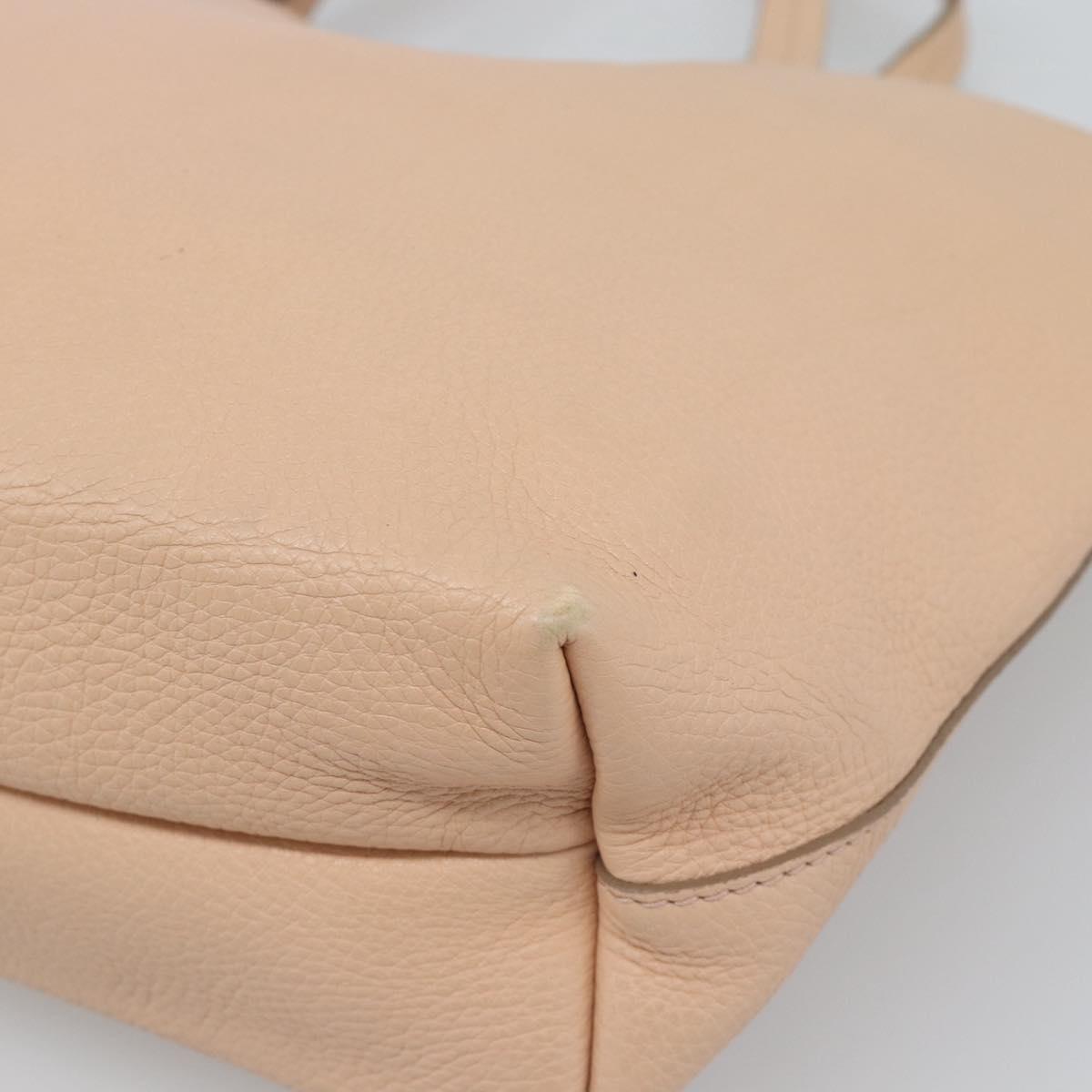 Salvatore Ferragamo Gancini Tote Bag Leather Pink Gold Tone Auth gh2313