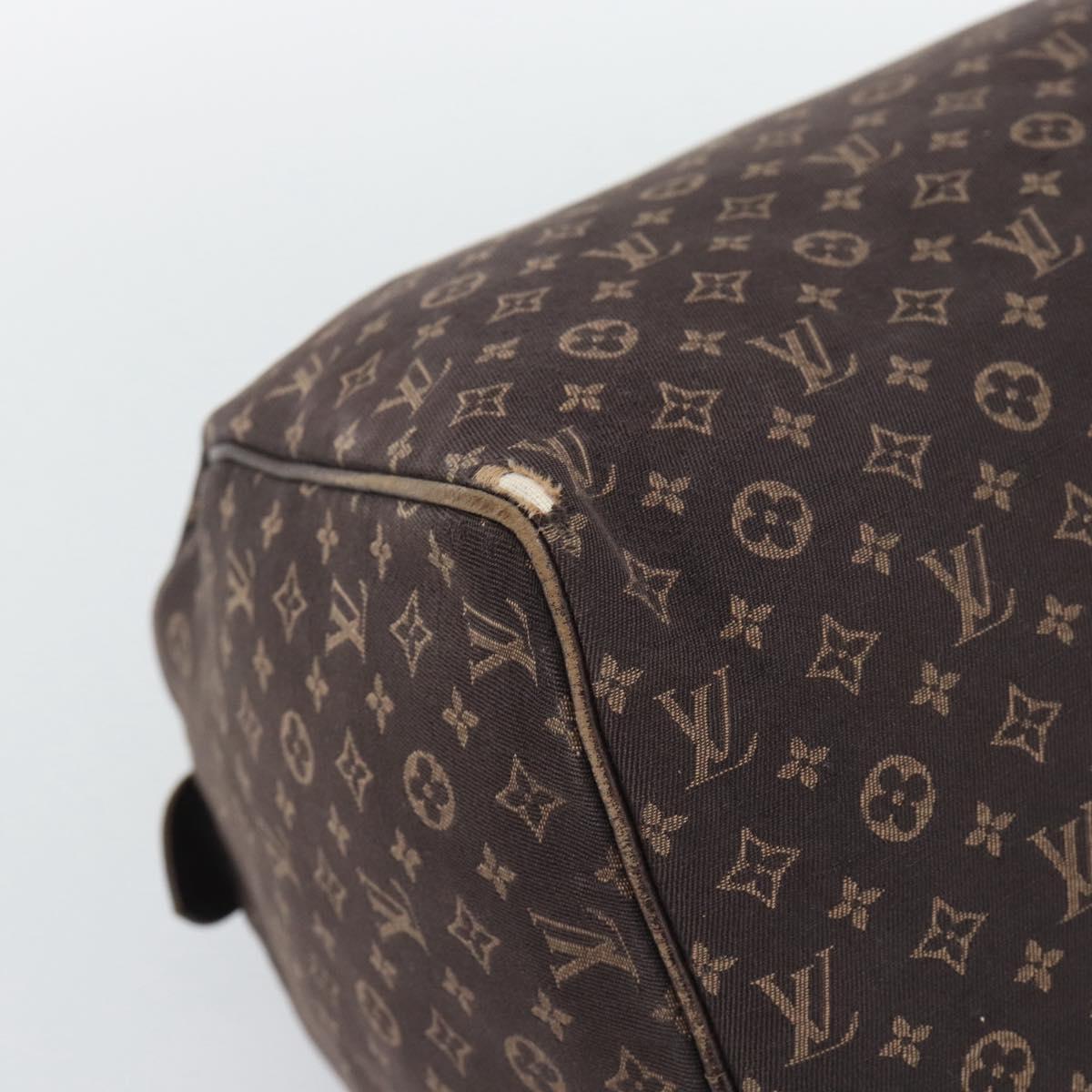 LOUIS VUITTON Monogram Mini Lin Speedy 30 Bag Brown Ebene M95224 LV Auth gh2314